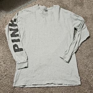 PINK Victoria's Secret Gray Long Sleeve Tee Size S